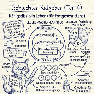 Diagramm mit Tipps zur Lebensgestaltung, einschließlich Emotionen und Lebensplanung.