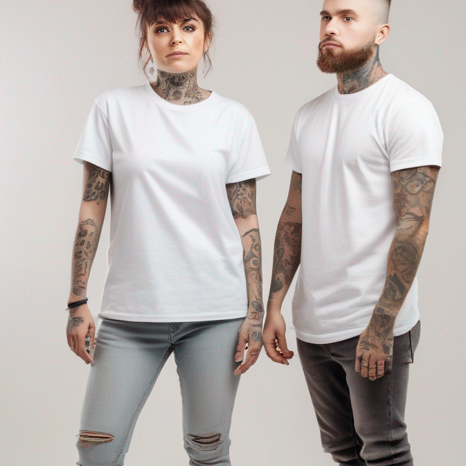 2 Menschen im weissen T-Shirts 